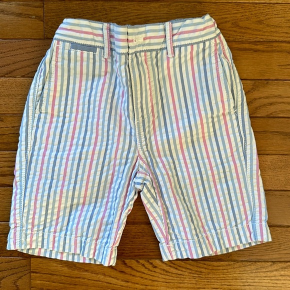 🩵 EUC Johnnie-O West Coast Prep Boys shorts white pink blue stripes size 6 - Picture 1 of 9